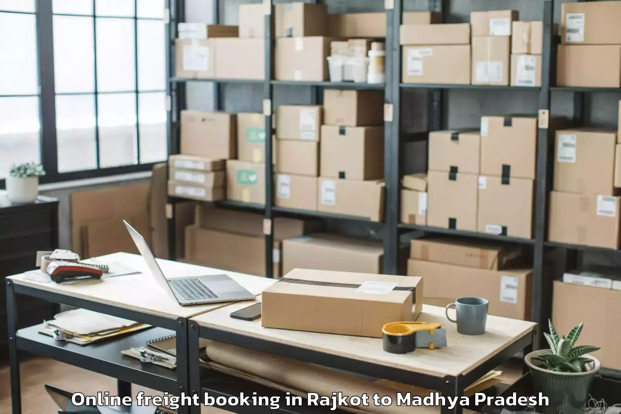 Book Rajkot to Punasa Online Freight Booking Online